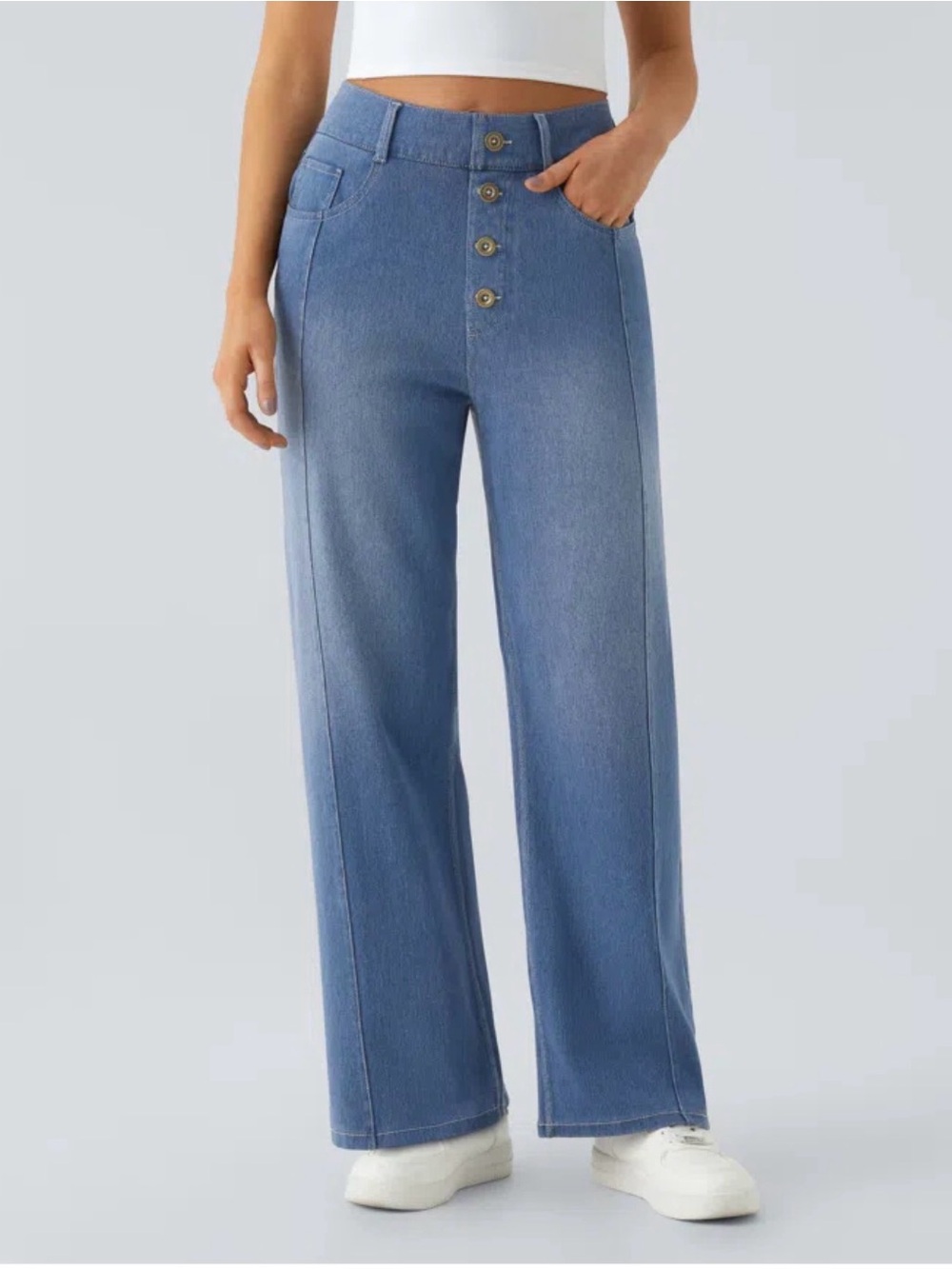 Halara Flex™ High Waisted Decorative Pockets Straight Leg Casual Boyfriend Sz S